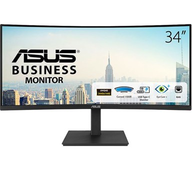 ASUS Zakrivljeni monitor VA34VCPSN, 86,36 cm (34"), VA, UWQHD, 100 Hz, Adaptive-Sync (90LM08JJ-B01170)